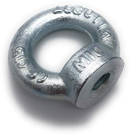 Ringmutter galvanisch Verzinkt C15 - M10-5 Stück - Traglast: 230kg - [ Größe Wählbar M6 M8 M10 M12 M16] Kranöse Zurröse Ösenmutter Augenmutter ähnl. DIN 582 (M10)