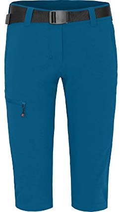 Bergson BARLEE Capri (Slim) | Damen 3/4 Wanderhose, vielseitig, pflegeleicht, Blue Sapphire [307], 34 - Damen