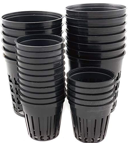 Topf 5-STK Gitter-Netz 5,5x5-cm Rund Net-Pots Cup Mesh-Pot Kunststoff Eimer Blumen-Korb Hydro-Kultur Aero-Ponik Zucht-Kübel Aqua Pflanz Steckling Anzucht Samen