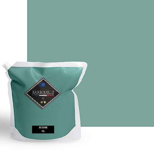 BARBOUILLE - Peinture Acrylique Icône - Aspect Satin - Peinture Mur, Plafond, Boiserie & Balcon - Lessivable - Séchage En 30 min - COV A+ - Fabriquée En France - 5 L