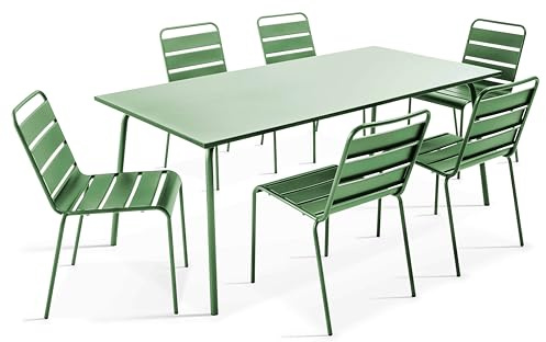 Beistelltisch mit 6 Stühlen, 180 cm