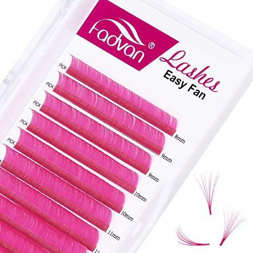 Extension De Cils En Soie 0.07mm D Curl 15-20 Mix Bouquet Volume Russe Soie éventails Faciles 2D 3D 4D 6D 8D 10D Naturel Cluster Professionnel(Rose 0.07-D-15-20 MIX)