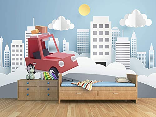 Oedim Kindertapete für Wand, Auto, Rot, Wand, Tapete, Dekoration für Esszimmer, Wohnzimmer, Zimmer