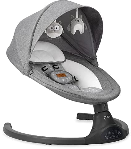 MoMi KENANI Sdraietta per bambini fino a 9 kg, pieghevole, con telecomando e Bluetooth, batteria ed elettricità, cintura di sicurezza a 5 punti, protezione parasole, zanzariera