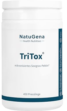 NatuGena TriTox – Chlorella & Seegras-Pektin | 450 Presslinge | 30 Tage | Algen- & Seegrasmischung aus Chlorella-Algen & mikronisiertem Seegras-Pektin - reich an Vitaminen, Mineralstoffen & Proteinen