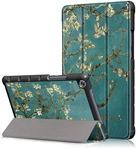 Huawei Mediapad M5 Lite 8.0 Case, Folding Case for Huawei Mediapad M5 Lite 8.0 Tablet, Magnetic Anti-Scratch Case, Case with Pencil Function (Apricot Flower)