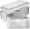 Olymajy bandejas de aluminio, 25PCS 670ml Bandeja de Papel Desechable, Bandejas grandes de papel de aluminio con tapa transparente, recipientes de papel de aluminio para alimentos para hornear