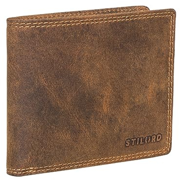 STILORD Samuel Geldbörse Herren Leder Portemonnaie klein Vintage RFID Geldbeutel Herren Karten Portemonnaie Geldtasche Echtleder Farbe:Bergamo - braun
