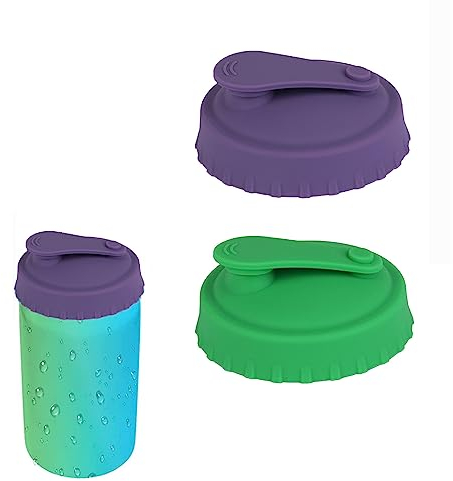 2pcs Can Covers for Drinks Cans,Silicone Soda Can Cover Lids,Soda Can Cover Lids,Silicone Can Lid Can Protector,Reusable Anti-dust Can Cover for Standard Size Cans Soda Beer Energy Drink Juice Coke