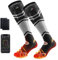 APP Beheizbare Socken mit Akku, 2X 5000 mAh, Beheizte socken APP, Heizsocken mit 3 Heizstufen, Socke Beheizt Elektrische Socken für Jagd, Skifahren, Home, Camping, Wandern (Schwarz + Grau, XL)