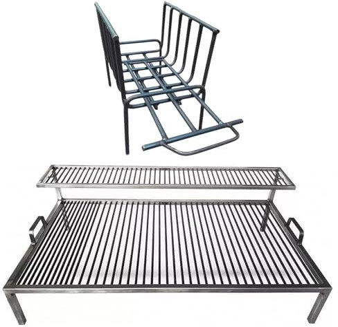 Iron Argentina Grill + Brazier - BBQ - Parrilla De Hierro Flotante, Emparrillado con manijas, Asado Argentino. Sor Pampa Grill (40 x 24 inches)