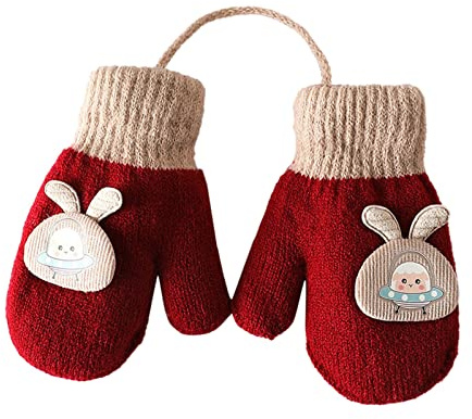 Strickhandschuhe Kinder Handschuhe Kinder Warmer Fäustlinge Gestrickt Baby Winterhandschuhe 1-6 Jahre Sporthandschuhe Kuschelig Strickhandschuhe mit Fleece Fausthandschuhe Winter Kinderhandschuhe