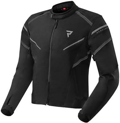 REBELHORN Spark Motorradjacke Herren | Textil | 2 Schichten | Integrierte Membran | Abnehmbar Isolierweste | Ellbogen und Schulterprotektoren Stufe 2