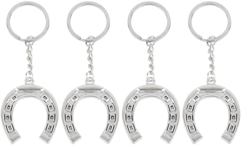 4pcs Porte-clé Pendentif Porte Bonheur Fer à Cheval Ornement Voiture Porte Clef Suspendu Décoration pour Saint Valentin Mariage Anniversaire Fête Nouvel An