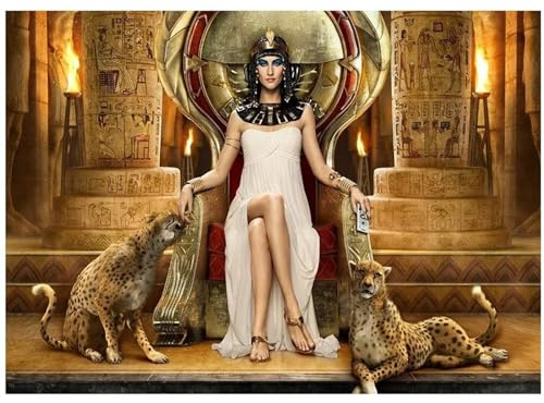 Königin von Ägypten Diamond Painting Erwachsene Groß XXL 40x80cm, DIY 5D Diamant Painting Bilder kinder Malen Nach Zahlen Set, Diamond Art Full Diamant Malerei Kunst Basteln für Home Wand Dekor G-287