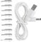BOEEA 5V DC Power Cord Replacement Charger, USB to DC Plug Charging Cord with 9 Connectors Adapters for Moon Lamp, Massage Wand, Router, LED Light,Speaker and More Devices (White)