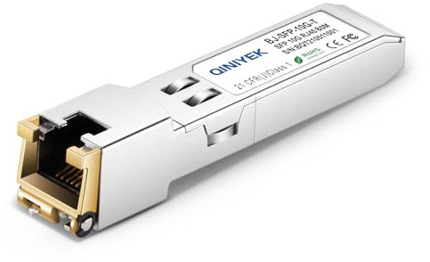 QINIYEK 10GBase-T SFP+ to RJ45 Module 80 metros, transceptor RJ45 Ethernet Gbic compatible con Cisco, Meraki, MikroTik, Ubiquiti, Unifi, Netgear, QNAP, D-Link and More, Cat6a/Cat7/Cat8