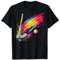 Bunt bemalter Feldhockeyschläger auf künstlerischem Feldhockey T-Shirt