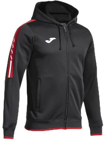 Joma Olimpiada Felpa con Cappuccio, Nero Rosso, M Uomo