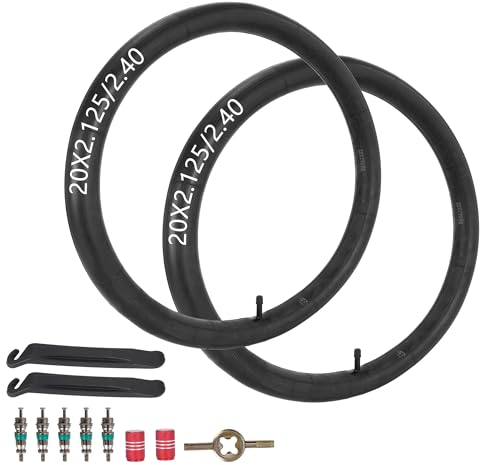 20 x 2,125/2,40 Fahrradschlauch AV32 mm Schrader-Ventil Kompatibel mit 20 x 2,10 20 x 2,125 20 x 2,20 20 x 2,30 20 x 2,40 Fahrradreifen, 20 Zoll Fahrradschlauch mit Reifenhebern, 2 Stück