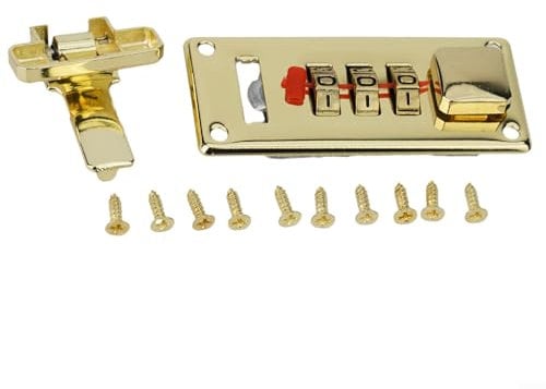 Zahlenschloss für Schmuckschatullen, Werkzeugkästen, Retro-Design, Gold/Silber (gelb links)