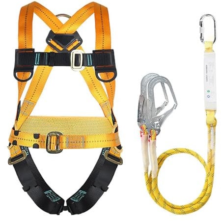 WOOLUCK Harnais de Sécurité, Harnais Anti Chute, Harnais Securite Homme Anti Chute, Kit de protection anti-chute avec harnais, pour Le Travail Aérien, Escalade