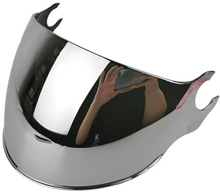Anti Fog Motorrad Helm Visier Für OF562 Unisex Motorrad Helm Visier Objektiv Half Face Motorrad Helm Objektiv Visier Windschutzscheibe Schutzhülle Ersatz Motorrad Windschutzscheibe Helm(Silver)