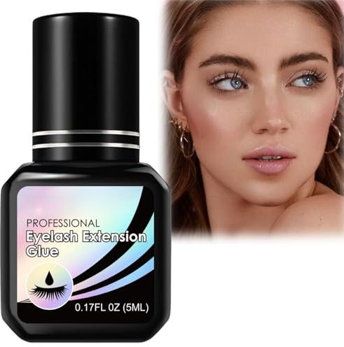 BigyQiu Eyelash Extension Glue, 1-2 Seconds Drying, Black, Silicone Gel, Waterproof, Bond and Seal Lash Glue