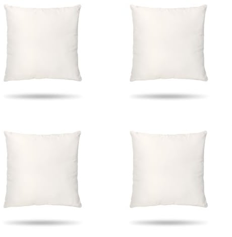 Hans-Textil-Shop 4er Set Kissenbezüge Uni 100% Baumwolle, Reißverschluss - Kissen, Kissenhülle, Kopfkissen, Dekokissen, Couchkissen, Sofakissen (Creme, 40 x 40 cm)