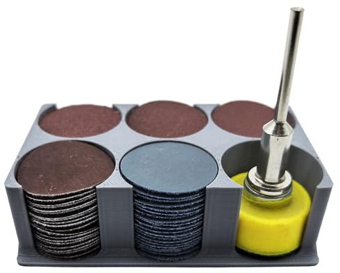 ZYRELYNX 1 Inch Sanding Disc Kit with A Storage Holder, Including 100pcs 1 Inch Sanding Discs Pad and 1pcs 1/8 Inch Shank Polishing Pad and 1pcs Organizer, Compatible with Most Rotary Tools