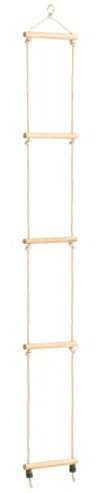 Brokky Kid's Rope Ladder Solid Wood and PE 30x168 cm-Rope Ladder | Kids Outdoor Play Equipment| Climbing Frame Accessories | Rope Ladders for Children Wooden Climbing Frame