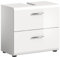 Newroom Waschbeckenunterschrank Weiß Hochglanz Waschtischunterschrank Modern Zeitlos - 60x54x32 cm (BxHxT) - Badunterschrank Badezimmermöbel - [Gudina.Three] Bad Badezimmer WC