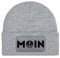 Kinder Mütze Beanie Moin 2 Wintermütze Statement Spruch Print Geschenk Unisex Strickmütze für Jungen und Mädchen - Graumeliert