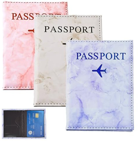 YALiya 3 pezzi Passaporto portafoglio in pelle da viaggio, Pelle PU Portadocumenti Uomo Donna, Porta-passaporto per Passaporti, Offre maggiore spazio per passaporti e carte di credito