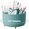 Desk Organiser, 360°Rotating Pen Holder Pen Pot, Makeup Brush Holder with 5 Compartments, Desktop Storage Stationery Supplies Organizer, Pencil Holders for Desk Tidy Home, School, Office (Blue)