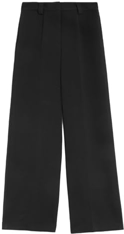 Marks & Spencer Damen Hose Regular | Mit mittlerem Bund, Beinform: Weites Bein, Waschung: Mittelblau, Zum Reinschlüpfen, Leicht