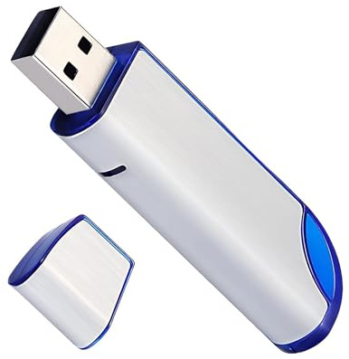 64GB FAT32 USB 2.0 Flash Drive, USB Memory Stick with Protective Cap & Keyring, Pen Drive for Game Capture Card/Cassette Player/PC/Laptop, External Photo/Video/Data Backup with LED Indicator (White)