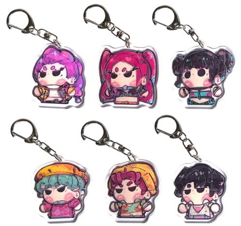 6 portachiavi tema KPOP Hunter stampa nitida carini luminosi, kpop anime gadget, serie tv portachiavi, k pop gadget