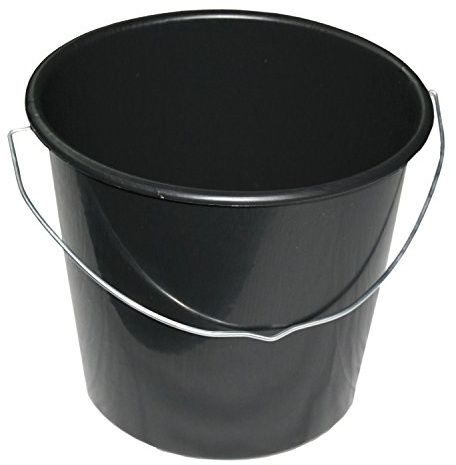 Teko-Plastic Baueimer PVC Kunststoff | 12 L | Mörtel-Eimer | Kübel | Putzeimer | Wasser-Eimer | Stalleimer mit Metall-Henkel