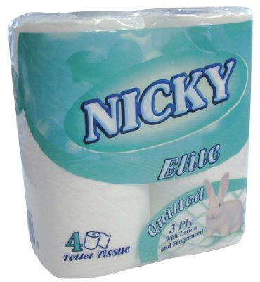 Nicky Elite 3ply White Conventional Toilet Rolls - Case of 40