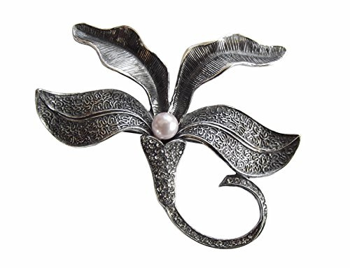 Broche Femme en Argent 925 jeunesse style fleur d'orchidée