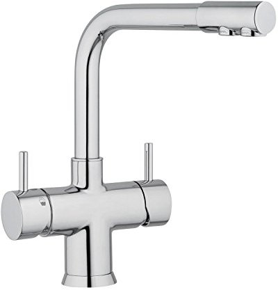 Nobius 5 way rubinetto cromato, ugello a L per non trattata caldo/freddo rubinetto dell' acqua acqua e altri 3 tipi di ancora, fredda e gassata.