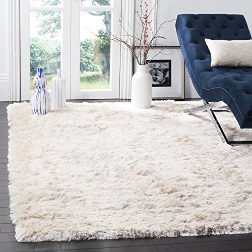 SAFAVIEH Area Rug 5x7 - Paris Shag Collection - Ivory, Handmade, Soft Flowing Pile, Ideal for Living Room, Bedroom, Dining Space (SG511-1212)