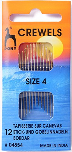 Pony Gold Eye Sewing Needles: Crewels Size 4, Multi-Colour, 4