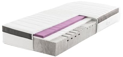 RAVENSBERGER Komfortschaummatratze Struktura-MED Gel - Härtegrad H3, mittelfest - 90 x 200 cm, Höhe 25 cm - ergonomische 7-Zonen Matratze mit Gel-Auflage und Tencelbezug, allergikerfreundlich