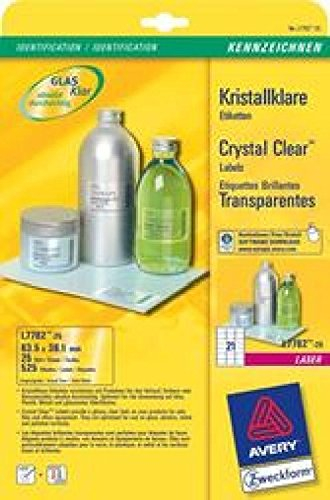 Kristallklare Etiketten 63,5x38,1mm transparent