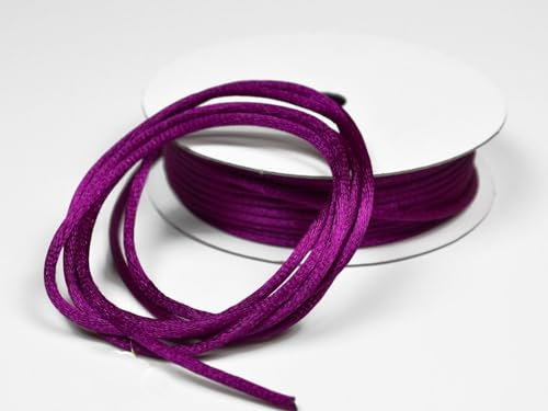10m Rolle Flechtkordel Satin 2mm (Purpur) // Satinkordel Kordel Flechtschnur Schmuckschnur Satinschnur lila Zierkordel Kumihimo
