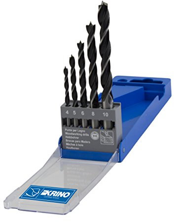 Krino 05010201 brocas madera WS, juego de 5 piezas, acero, 4 ÷ 10 mm