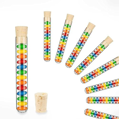 Tuuters 25 Stück Reagenzglas mit Korken Verschluss (100 x ø 16 mm) Glas Gewürzgläser Mini Glasflaschen zum Befüllen