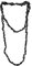 Onyx Kette Halskette Splitter 90 cm ohne Verschluss, schwarze Onyxkette